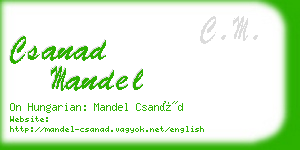 csanad mandel business card